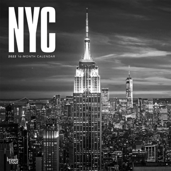 New York City Black & White 2022 12 x 12 Inch Monthly Square Wall Calendar, USA United States of America NYC State Northeast Atlantic