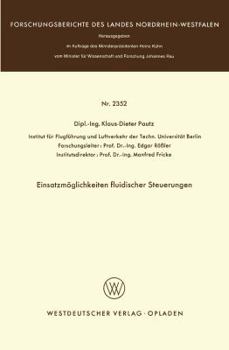 Paperback Einsatzmöglichkeiten Fluidischer Steuerungen [German] Book