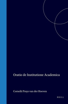 Hardcover Oratio de Institutione Academica [Latin] Book