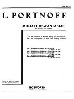 Paperback Russian Fantasia No. 4 in E Minor: For Violin and Piano Book