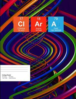 Paperback Clara: Clara Composition Notebook, Personalised Name Notebook, Periodic Table Style Science Fan Notebook, Future Chemist Note Book