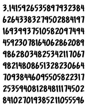 Paperback Graph Paper Notebook: Squared Grid Math Composition Notebook with the Beginning Digits of Pi in Cool Lettering on a Black and White Cover Book