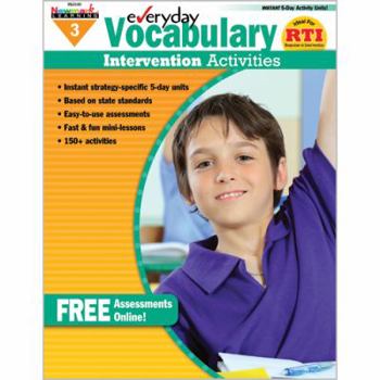 Paperback Everyday Vocabulary Intervention Activities for Grade 3 Teacher Resource Book