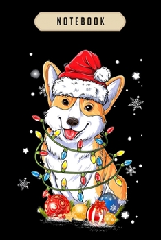Notebook: Merry corgmas xmas tree santa boys corgi christmas Notebook-6x9(100 pages)Blank Lined Paperback Journal For Student, corgi pups, corgi butt gift, corgi gifts for kids, women, girls, boys, me
