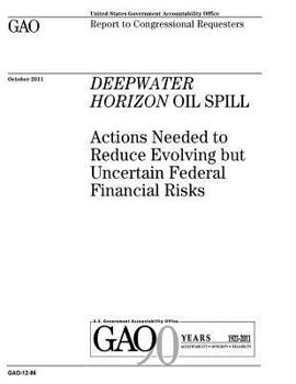Deepwater Horizon oil spill :actions needed to reduce evolving but uncertain federal financial risks : report to congressional requesters.