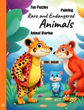 Paperback Rare and Endangered Animals: Fun Puzzle - Animal Stories - Painting Book