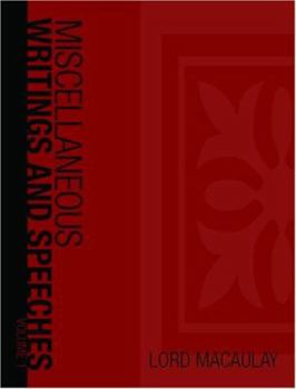 Paperback Miscellaneous Writings and Speeches (Macaulay) [Large Print] Book