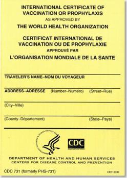 Cards International Certificate of Vaccination Prophyaxis as Approved by the World Health Organization = Certificat International de Vaccination Ou de Proph Book