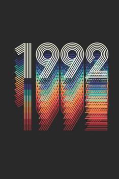 1992: Retro Rainbow Style Blank Lined Notebook, Vintage Birthday Journal