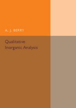 Paperback Qualitative Inorganic Analysis Book