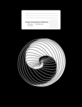 Graph Composition Notebook: Math, Physics, Science Exercise Book - Geometrical Yin Yang Retro Geometric Vortex Balance Gift - Black 5x5 Graph Paper - Back To School Gift For Kids, Teens, Boys, Girls -