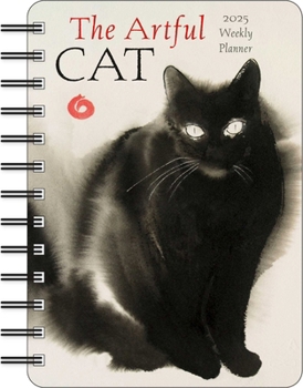 Calendar The Artful Cat 2025 Weekly Planner Calendar: Brush and Ink Watercolor Paintings by Endre Penovàc Book