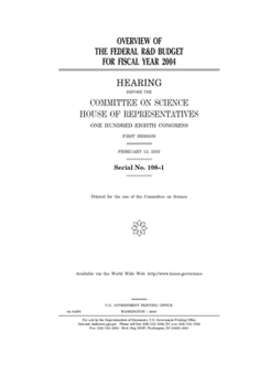 Paperback Overview of the federal R&D budget for fiscal year 2004 Book