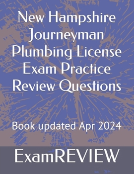Paperback New Hampshire Journeyman Plumbing License Exam Practice Review Questions Book