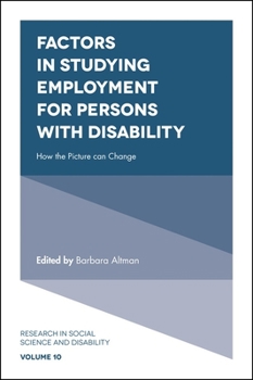 Hardcover Factors in Studying Employment for Persons with Disability: How the Picture Can Change Book