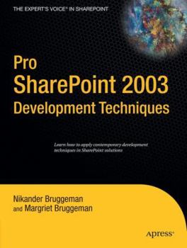 Paperback Pro SharePoint 2003 Development Techniques Book