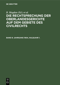 Hardcover Jahrgang 1904, Halbjahr 1. [German] Book