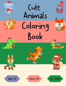 Paperback Cute Animals Coloring Book: 101 Simple JUMBO Animals Coloring Book For Kids [Large Print] Book