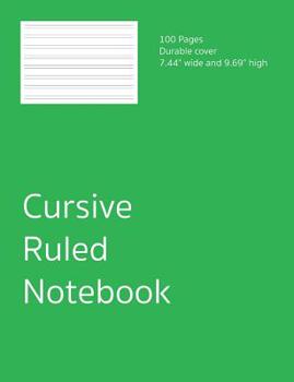 Cursive Ruled Notebook: Script Handwriting Practice Pad,100 Pages