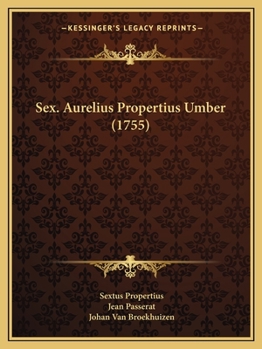 Paperback Sex. Aurelius Propertius Umber (1755) [Latin] Book