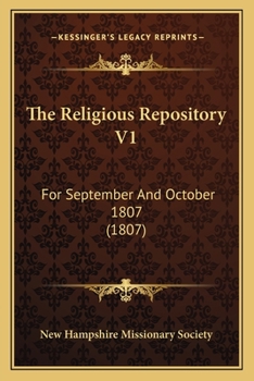 Paperback The Religious Repository V1: For September And October 1807 (1807) Book