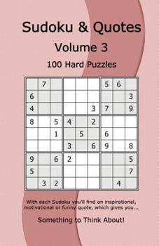 Paperback Sudoku & Quotes Volume 3: 100 Hard Puzzles Book