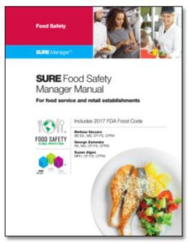 Textbook Binding SURE Food Safety Manager Manual w/2017 FDA Food Code Book