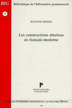 Les Constructions Absolues En Francais Moderne