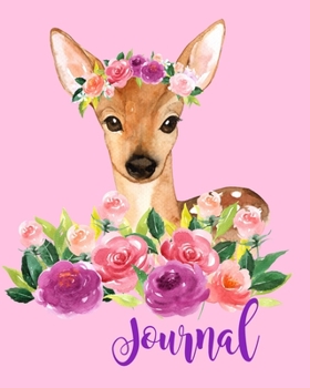 Journal: An 8"x10" Notebook with Pretty Watercolor Deer in Flowers. This Journal has 100 Lined Pages.