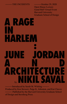 Paperback Rage in Harlem: June Jordan and Architecture Book