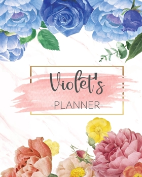 Paperback Violet's Planner: Monthly Planner 3 Years January - December 2020-2022 - Monthly View - Calendar Views Floral Cover - Sunday start Book