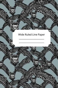 Scary Animals Theme Wide Ruled Line Paper