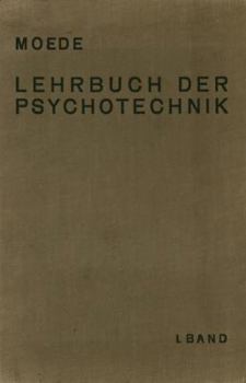 Paperback Lehrbuch Der Psychotechnik: I. Band [German] Book