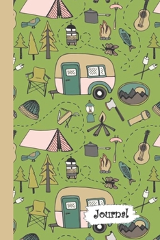 Paperback Journal: Green Camper Diary with Blank Lined Notebook Paper Book