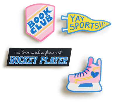 Paperback Hockey Romance Stickers - Sticker Set of 4 Book