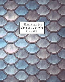 Paperback 2019-2020: Weekly and Monthly Academic Calendar/Agenda July 2019 - June 2020 Mermaid Scales Blue and Pink Vintage Style Book