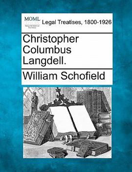 Paperback Christopher Columbus Langdell. Book