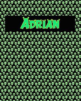 Paperback 120 Page Handwriting Practice Book with Green Alien Cover Adrian: Primary Grades Handwriting Book