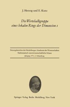 Paperback Die Wertehalbgruppe Eines Lokalen Rings Der Dimension I [German] Book