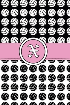 X: Volleyball Notebook Monogram Initial X Personalized Volleyball Gift for Players Coach Students Teachers (Volleyball Lovers)