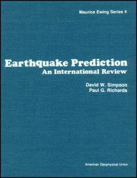 Hardcover Earthquake Prediction: An International Review, Maurice Ewing Series 4 Book