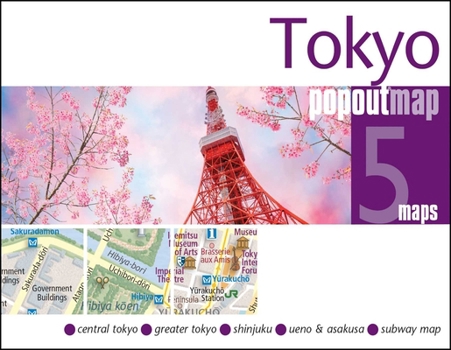 PopOut Map Tokyo: Pocket-Sized Tokyo Street Map | Shinjuku, Ueno & Asakusa | Tokyo Metro Map | Compact Travel Map