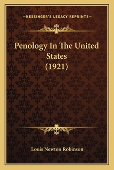 Paperback Penology In The United States (1921) Book