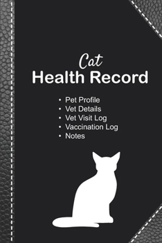 Paperback Cat health record: Cat vaccine record book - Pet health record - Puppy vaccine record - 101 pages, 6"x9" - Paperback - black background r Book