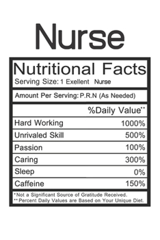 Paperback Nurse: Nurse Gift - Funny Lined Notebook Journal Featuring Nutritional Facts About Nurse Book