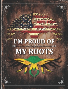 Im Proud of My Roots: Vintage Jamaica and American Flag Personalized Gift for Coworker Friend  Lightly Lined Pages Daily Journal Diary Notepad