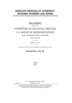 Legislative proposals on government-sponsored enterprise (GSE) reform