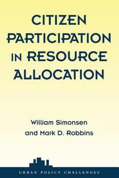 Paperback Citizen Participation In Resource Allocation Book