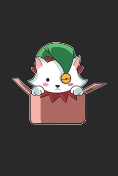 Paperback Christmas Elve Cat Notebook: Graph Paper Journal 6x9 - 120 Pages Book