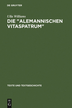 Hardcover Die " Alemannischen Vitaspatrum " [German] Book